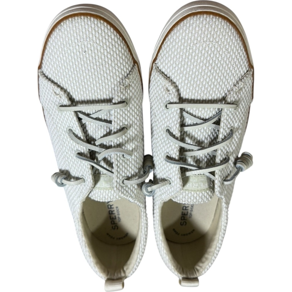 Sperry Top-Sider‎ Women's Crest Vibe Two-Tone Sneaker Ivory Textured Size 9.5